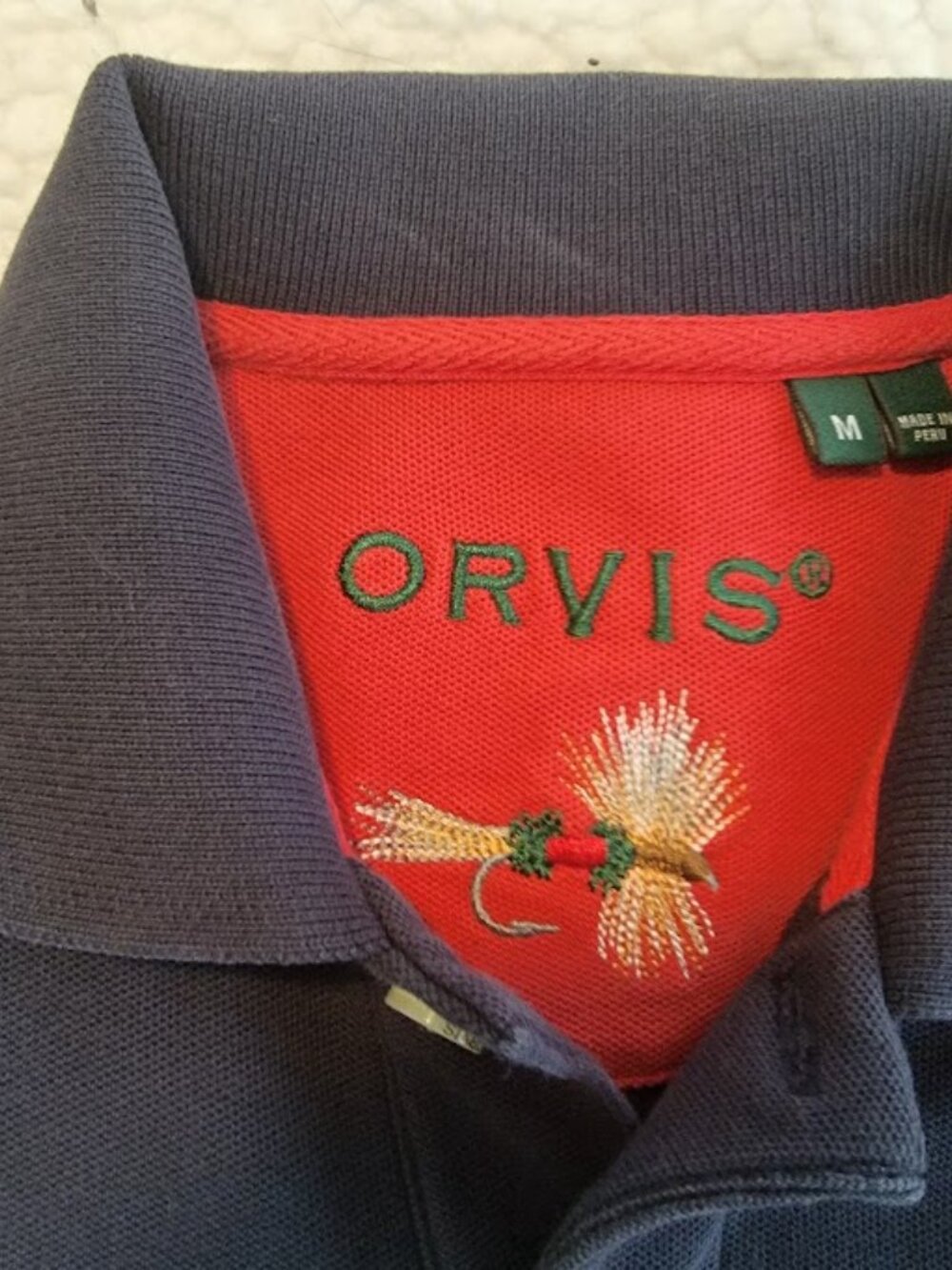 2-Pack Orvis Short Sleeve Men's Polo Shirts Green & Navy Blue Medium - Picture 11 of 11